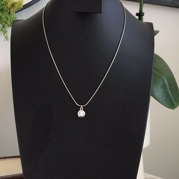 Swarovski Crystal Caged Circle Silver Pendant Necklace - Picture 6 of 6